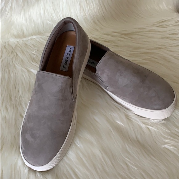 Steve Madden Shoes - Steve Madden Gills Grey Suede Slip-on Sneaker Size 9.5 New in Box